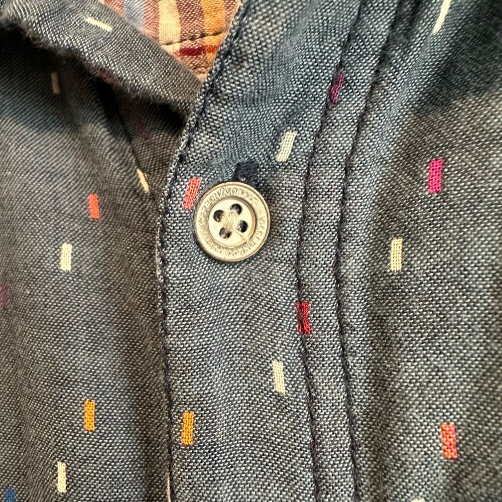 Carbon2cobalt Button Down Confetti Print Long Sle… - image 3